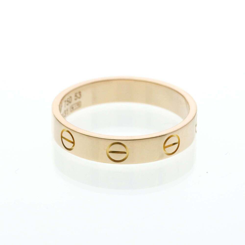 Cartier Mini Love Ring Pink Gold (18K) Fashion No Stone Band Ring Pink Gold - Picture 4 of 9